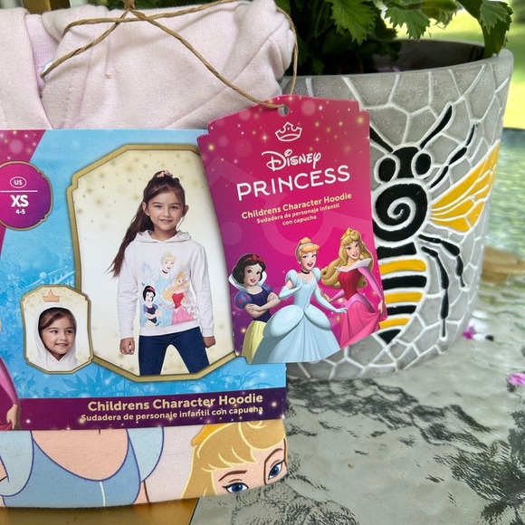 NWT-Disney Princess Pink Hoodie for Kids size 4/5 - Picture 2 of 3